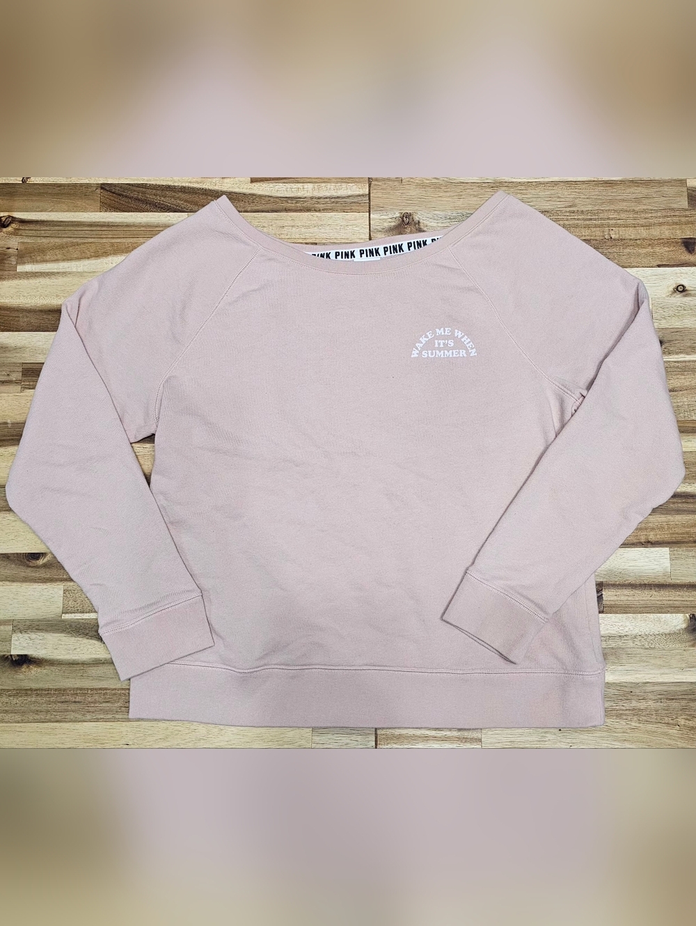 PINK Victoria's Secret Off-Shoulder Pullover Sweatshirt in Dusty Pink